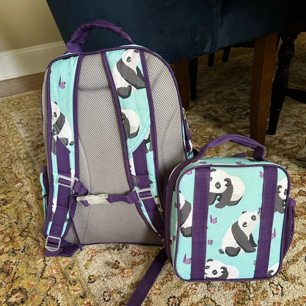 Pottery Barn Kids Mackenzie Aqua Panda Large Backpack